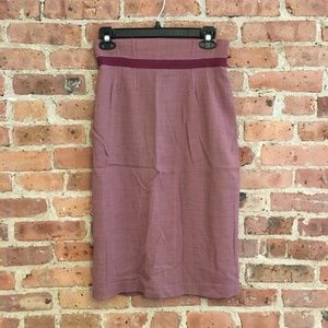 Tracy Reese High Waisted Wool Midi Skirt 6